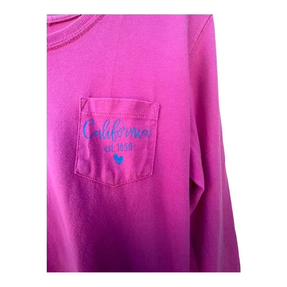 State of Mine California Long Sleeve Pink Tee Sz S